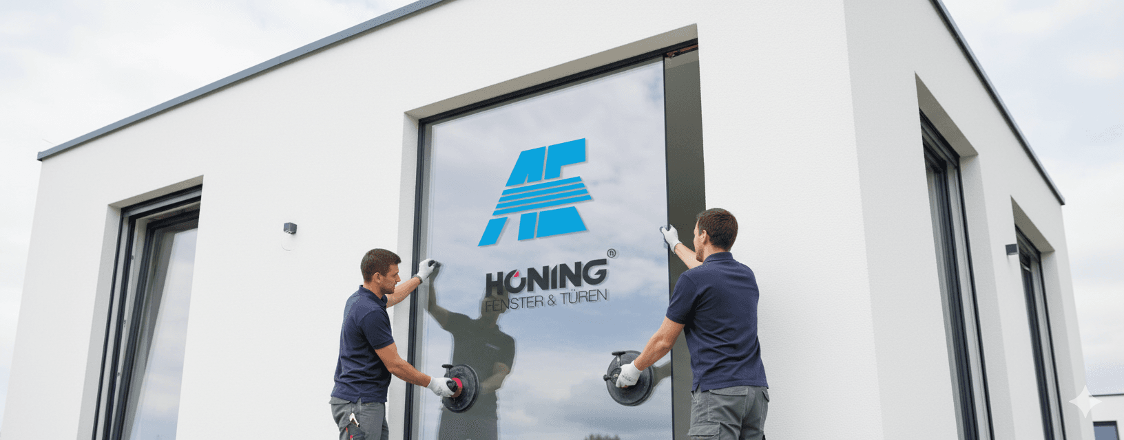 Moderne und sichere Haustür eines Einfamilienhauses