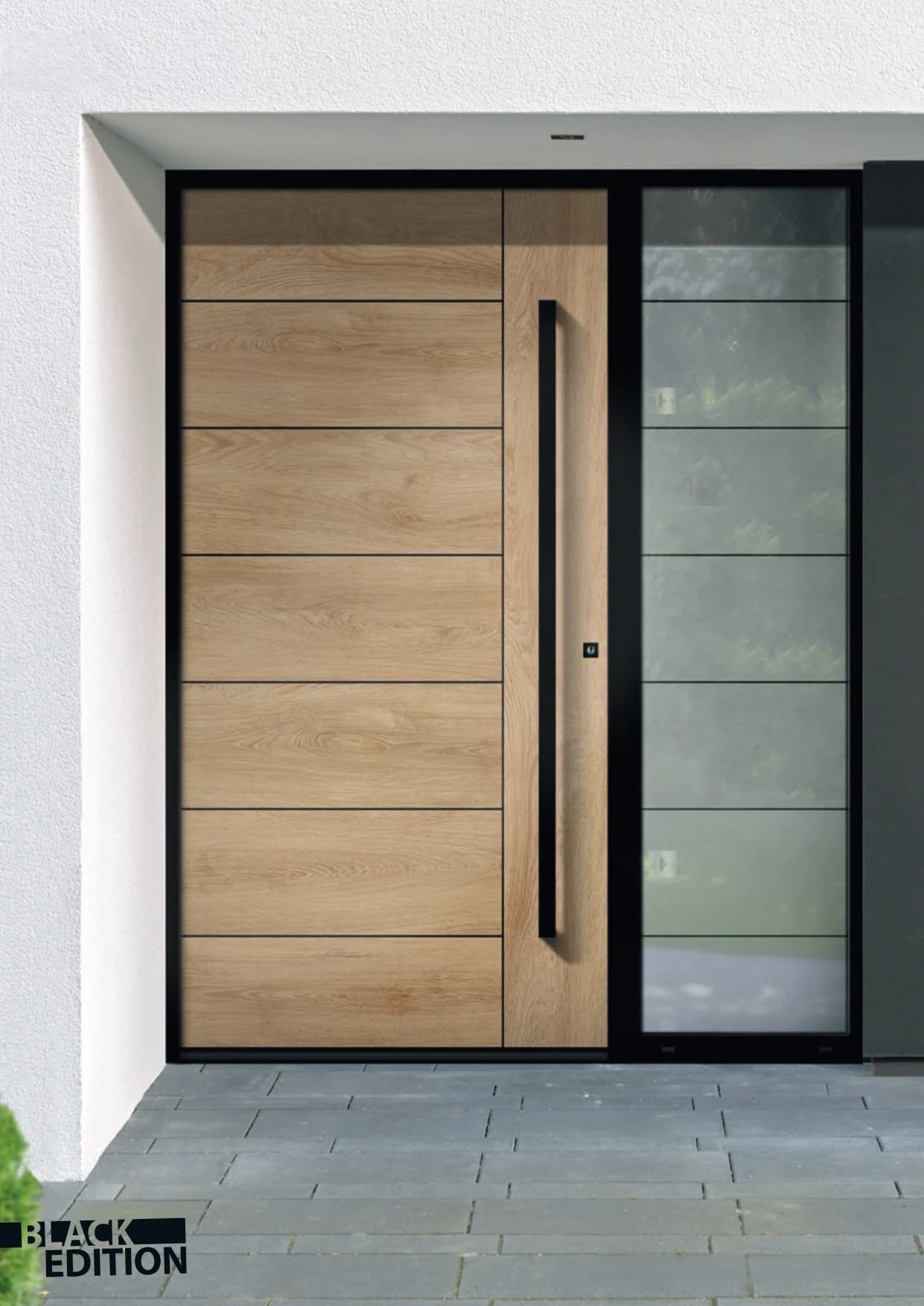 Moderne Haustür in Holzoptik